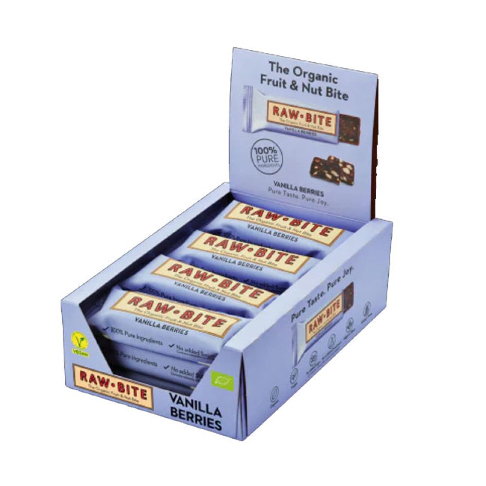 Rawbite baton owocowy z jagodami i wanilia 50g BIO - obrazek 2