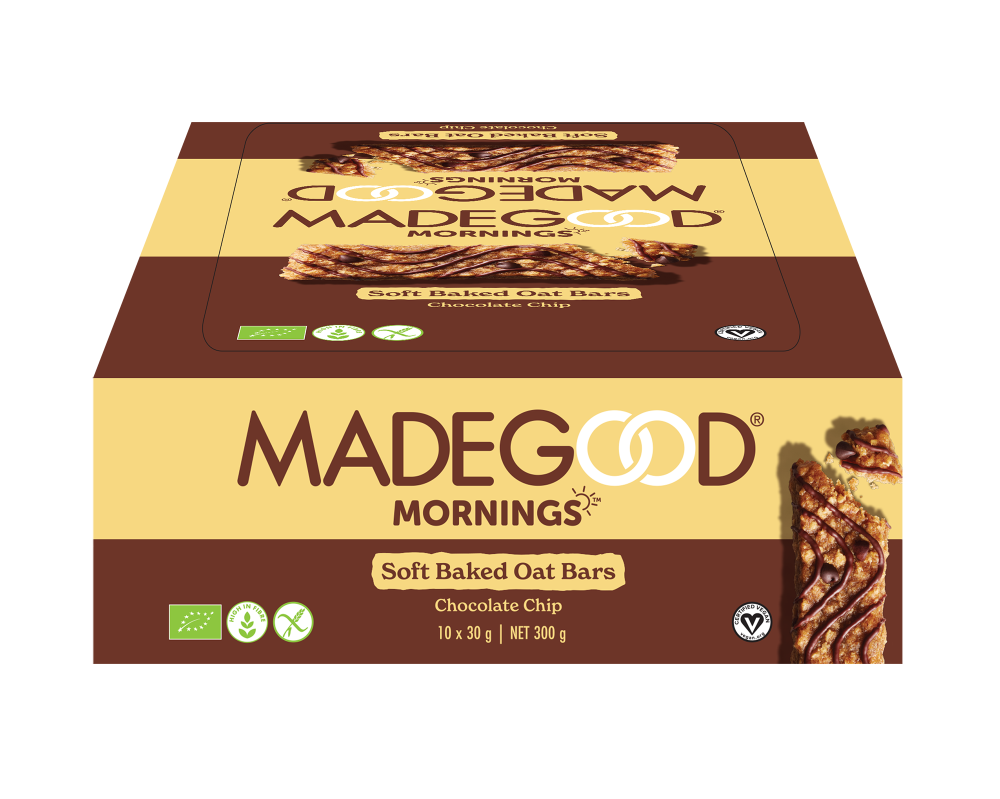 MadeGood Mornings Baton Owsiany z Kawałkami Czekolady 30g BIO - obrazek 3