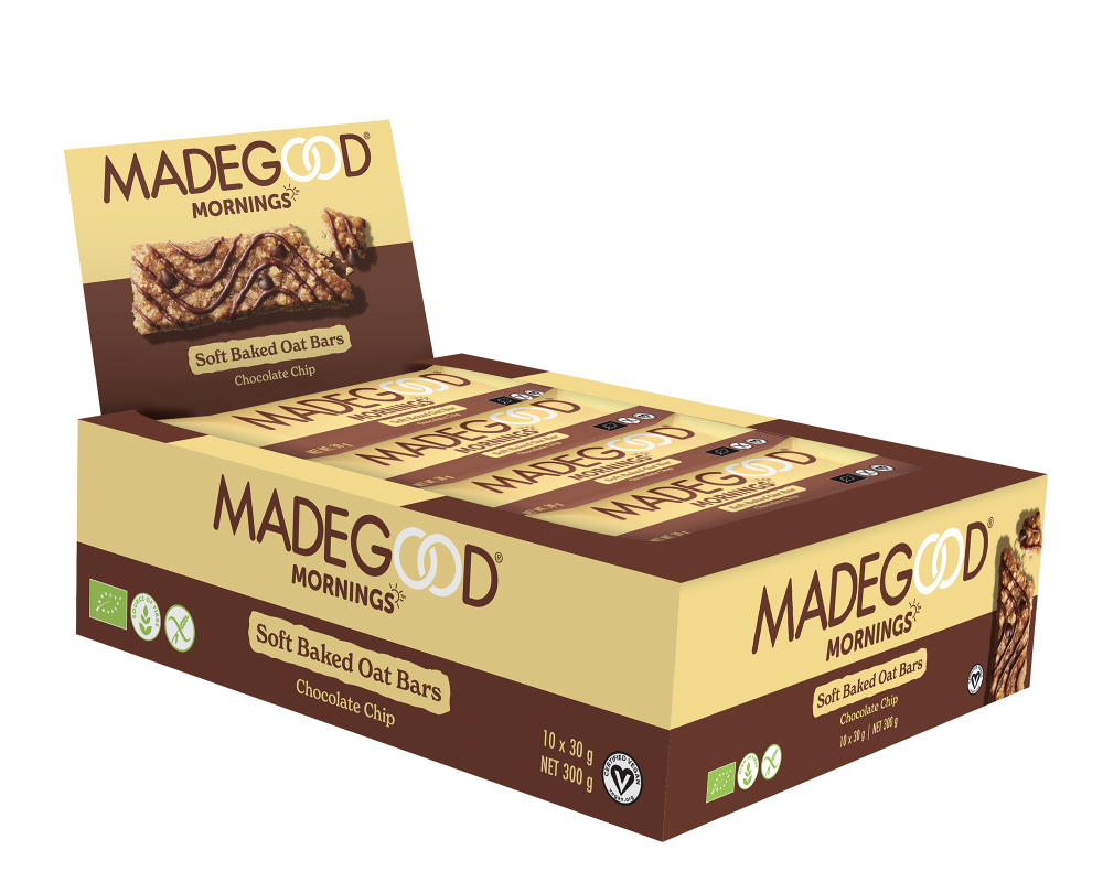 MadeGood Mornings Baton Owsiany z Kawałkami Czekolady 30g BIO - obrazek 2