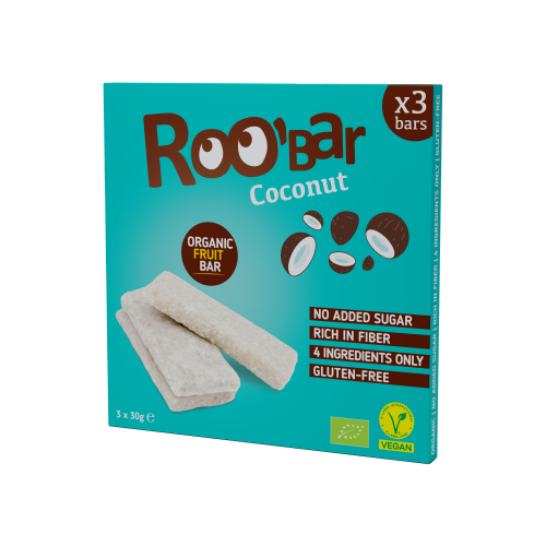 Roobar baton kokosowy bez cukru 3x30g BIO